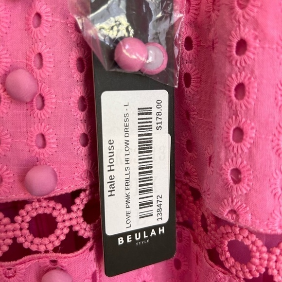 NWT BEULAH Love Pink Frills High Low Dress- Size Large - Picture 8 of 9
